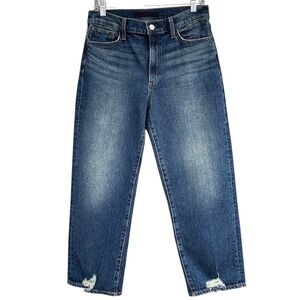 Joe's Jeans The Blake Raw Hem Wide-Leg Jeans - Dark Wash - 28